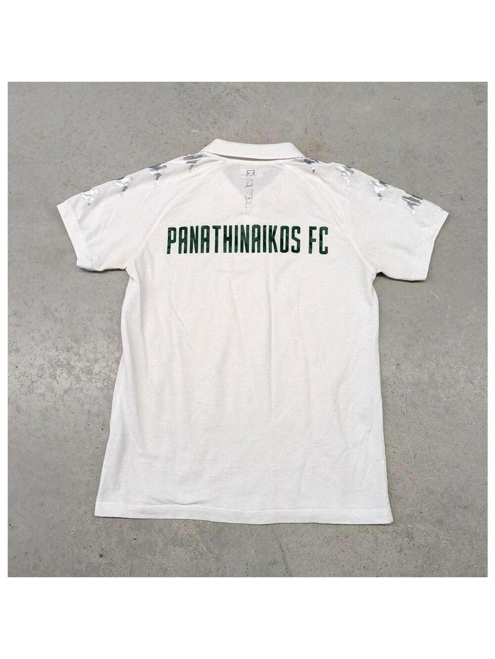 Kappa Panathinaikos FC polo white and silver shirt